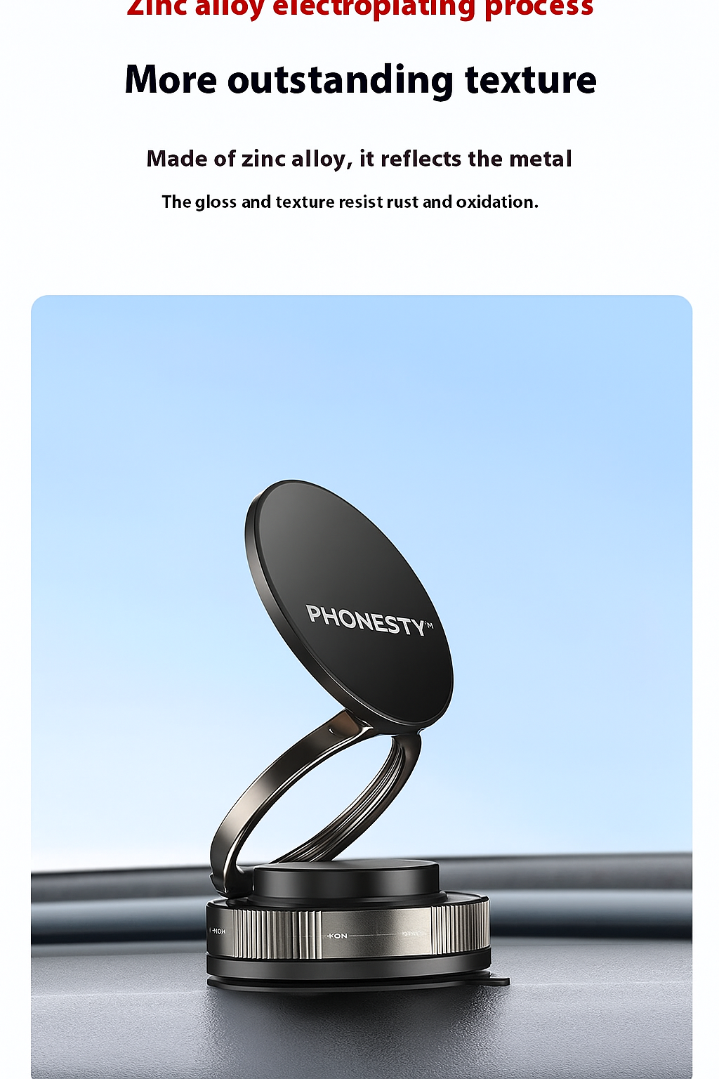 PHONESTY™ Vacuum Phone Mount - 360° Adjustable Magnetic Grip

